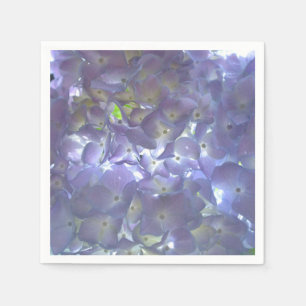 Serviettes Jetables Lavande florale violette claire Hydrangeas