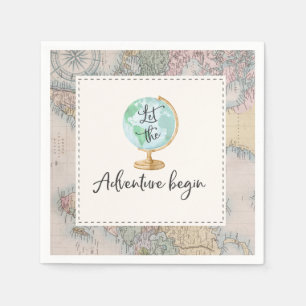 Serviettes Jetables L'aventure commence la serviette de partie de baby