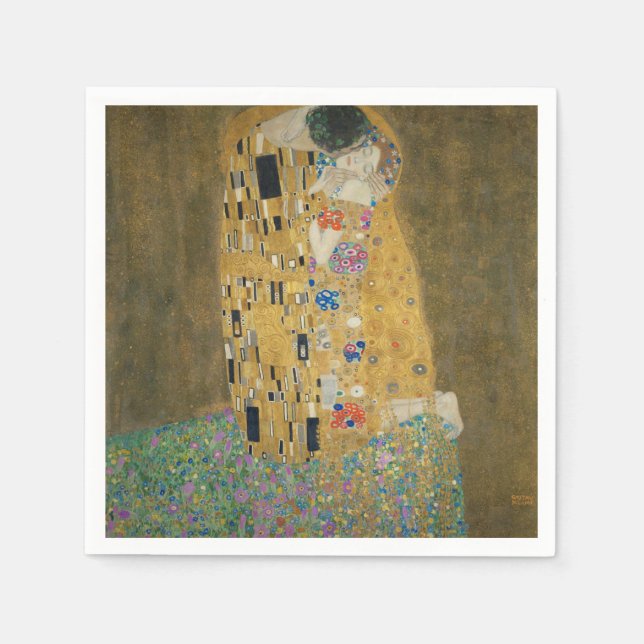 Serviettes Jetables Le baiser - Gustav Klimt (Devant)