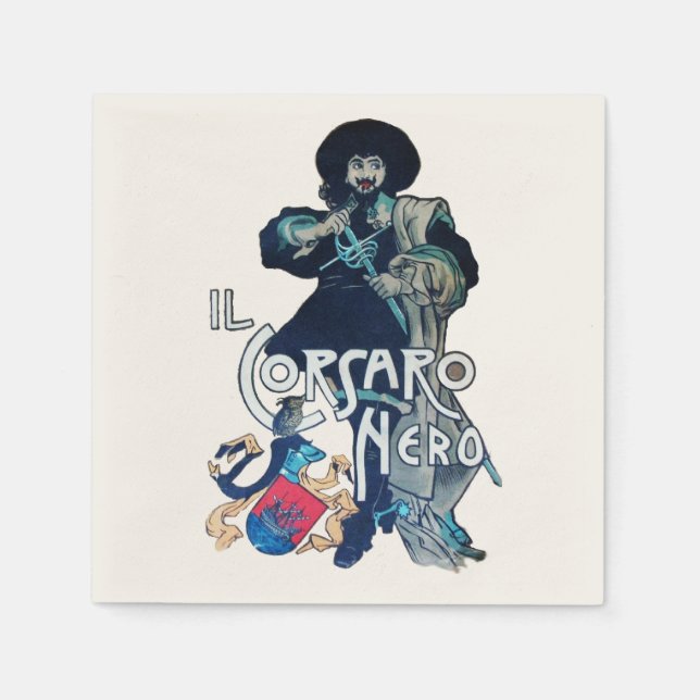 Serviettes Jetables LE BLACK CORSAIR blanc (Devant)