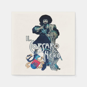 Serviettes Jetables LE CORSAIRE NOIR blanc