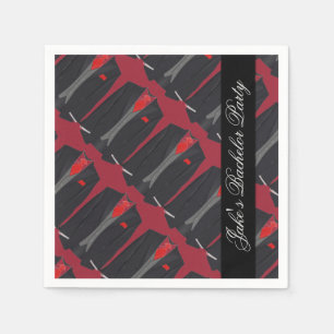 Serviettes Jetables Le costume noir des hommes personnalisés et les