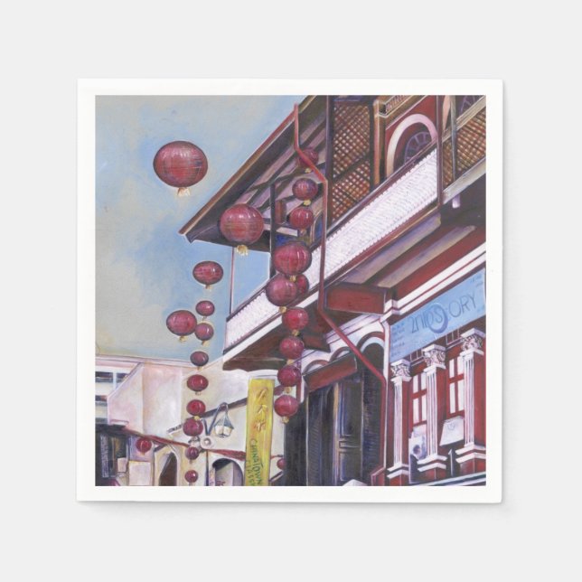 Serviettes Jetables Le dragon levant de mon père, Singapour (Devant)