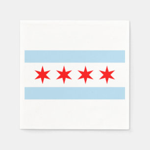 Serviettes Jetables Le drapeau de Chicago