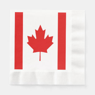 Serviettes Jetables Le drapeau de feuille d'érable du Canada