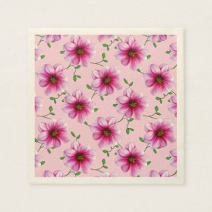 Serviettes Jetables Le jardin rose doux floral fleurit sur n'importe