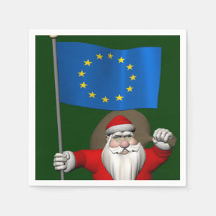 Serviettes Jetables Le Père Noël Avec L'Entrée De L'Union Européen