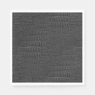 Serviettes Jetables Le regard de la peau réaliste noire d'alligator
