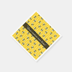 Serviettes Jetables Le ronflement gaffent les abeilles et le motif