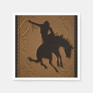 Serviettes Jetables Leather Western Wild West Cowboy fête d'anniversai
