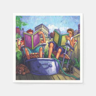 Serviettes Jetables Lecture en été