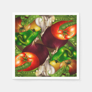Serviettes Jetables Légumes et herbes bio légumes naturels nourriture