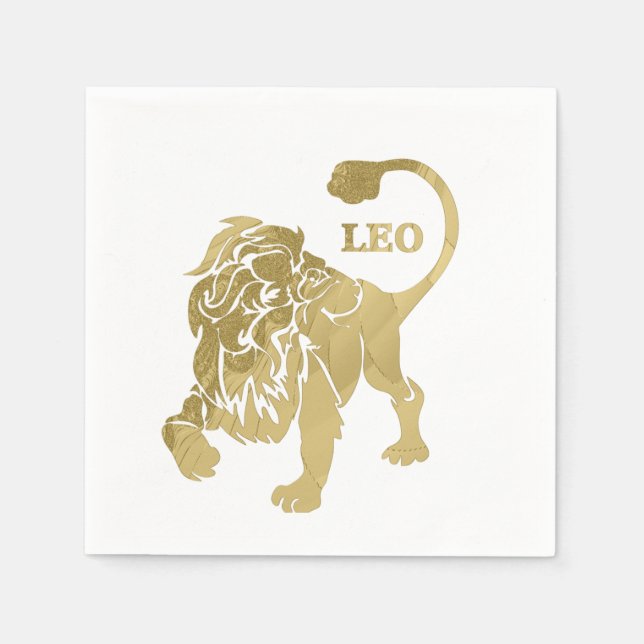 Serviettes Jetables Leo Lion Zodiac (Devant)