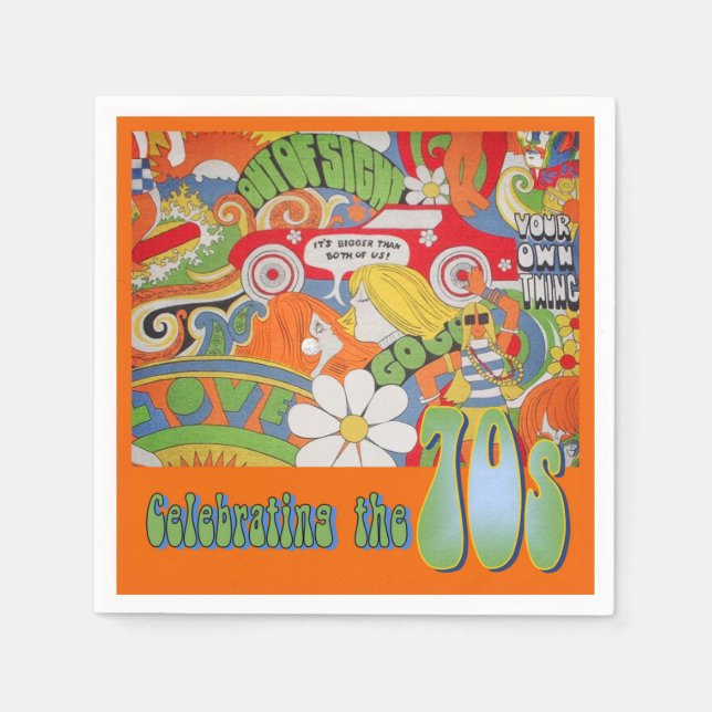 Serviettes Jetables Les années 70 Napkin (Devant)