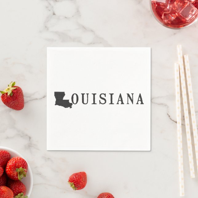Serviettes Jetables LETTRE FORME LOUisiENNE MOT VERT LOUisiEN (En situation)