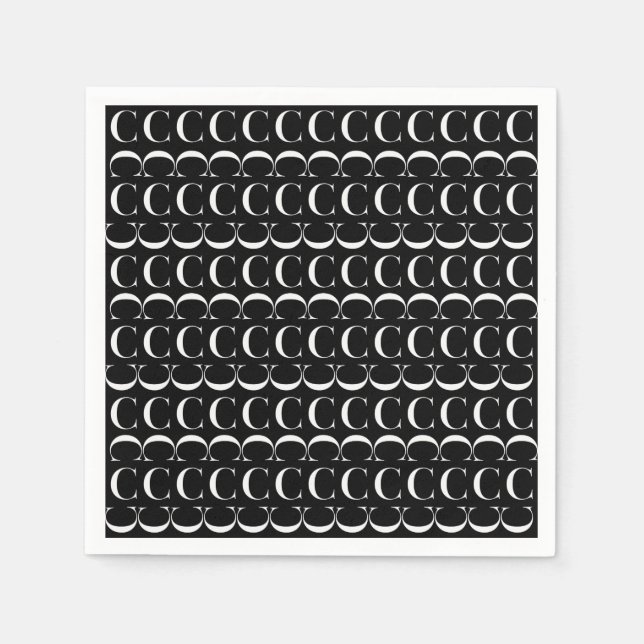 Serviettes Jetables Lettre initiale C (Devant)