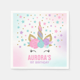 Serviettes Jetables Licorne lunatique de serviette de fête