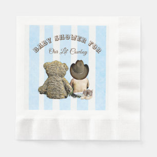 Serviettes Jetables Lil Cowboy et Baby shower d'ours en peluche