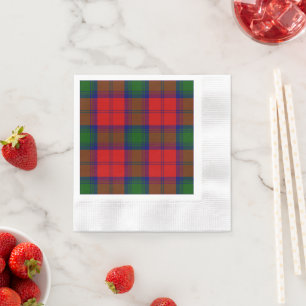 Serviettes Jetables Lindsay tartan rouge vert plaid