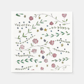 Serviettes Jetables Livres & Blossoms Cocktail Napkins
