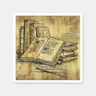 Serviettes Jetables Livres vintages