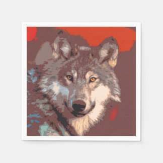 Serviettes Jetables Loup 042