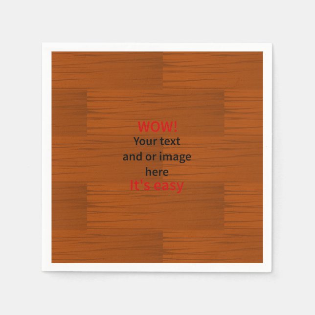 Serviettes Jetables Lyer Wood Base Ajouter votre propre texte (Devant)