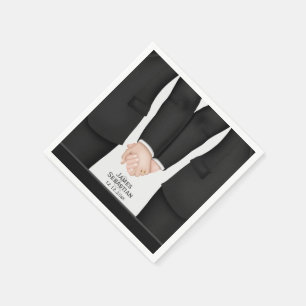 Serviettes Jetables M. et M. suit Mariage Gay