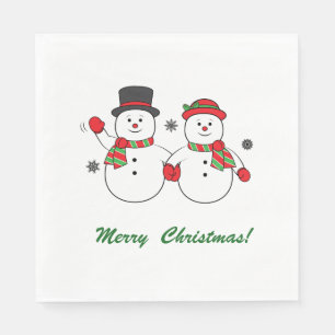 Serviettes Jetables M. et Mme Snowman Joyeux Noël