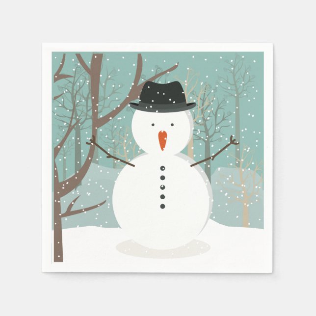 Serviettes Jetables M. Winter Snowman (Devant)