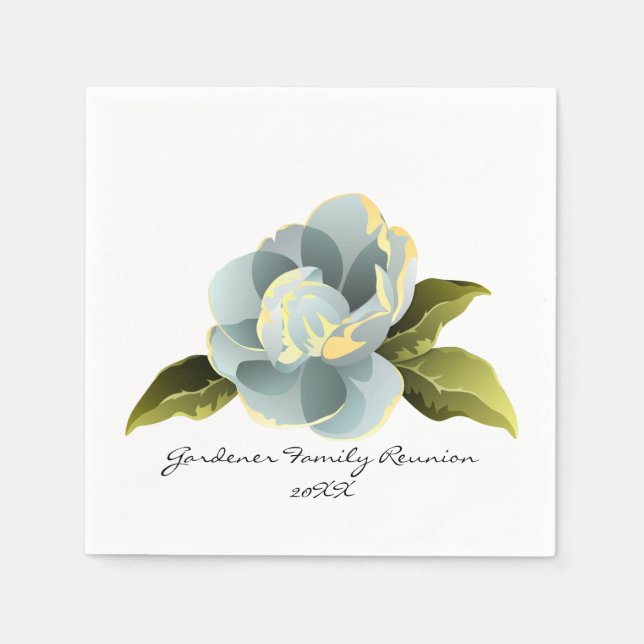 Serviettes Jetables Magnolia Blossom avec Feuilles (Devant)
