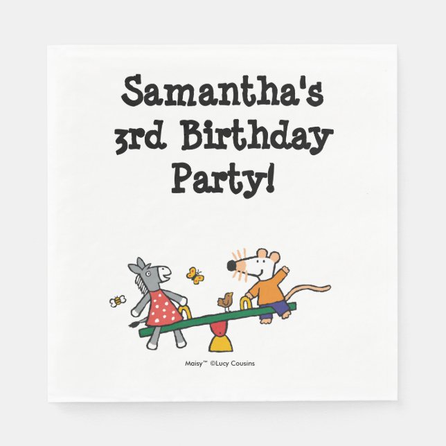 Serviettes Jetables Maisy and Dotty Seesaw at the Playground (Devant)