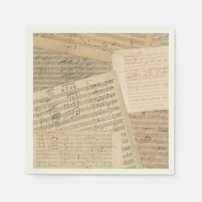 Serviettes Jetables Manuscrit de musique Beethoven Medley (Devant)