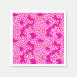 Serviettes Jetables Marguerites dans les tons rose et prune