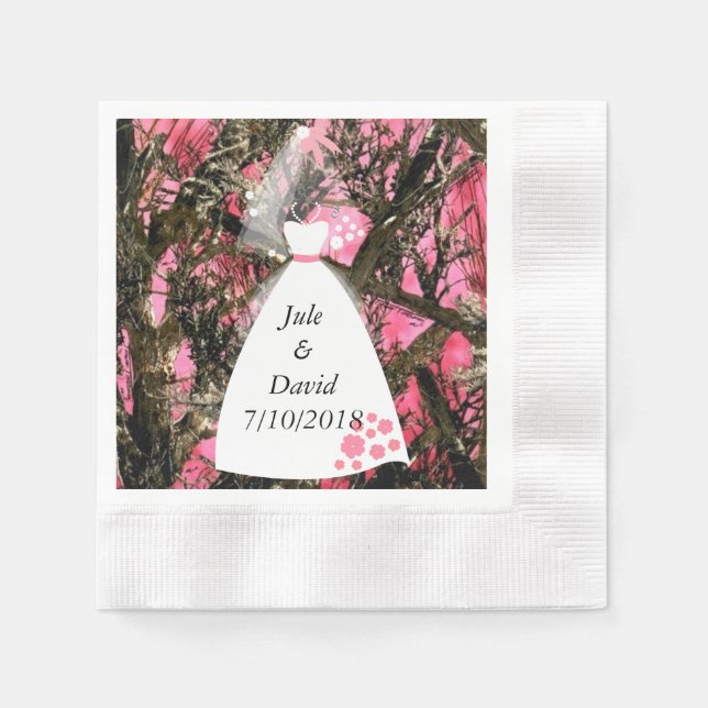 Serviettes Jetables Mariage Camouflage serviettes (Devant)