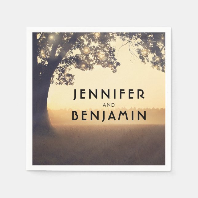 Serviettes Jetables Mariage d'arborescence (Devant)