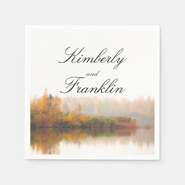 Serviettes Jetables Mariage de automne rustique (Devant)