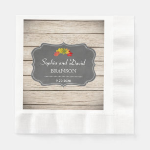 Serviettes Jetables Mariage de bois Washed de la Chalk de l'automne du