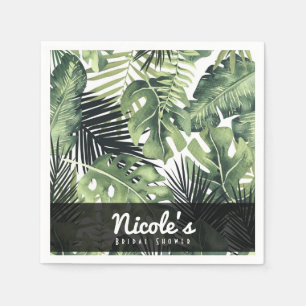 Serviettes Jetables Mariage de plantes tropicales botaniques aux feuil