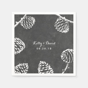 Serviettes Jetables Mariage de tableau de bord Rustique de pin sylvest