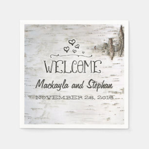 Serviettes Jetables Mariage d'écorce de bouleau