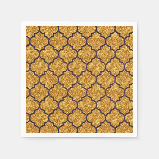 Serviettes Jetables Mariage du parti royal indien Purple Gold Elegant (Devant)