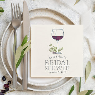 Serviettes Jetables Mariage et dégustation de vin