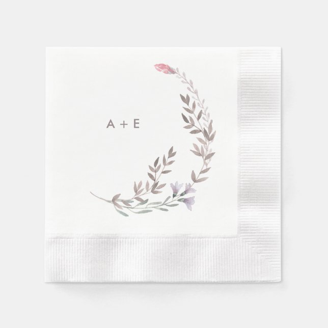 Serviettes Jetables Mariage Fleur sauvage (Devant)