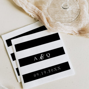 Serviettes Jetables Mariage Gras noir