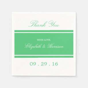 Serviettes Jetables Mariage moderne Emerald Green