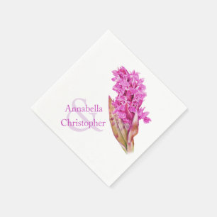 Serviettes Jetables Mariage orchidée sauvage aquarelle papier serviett