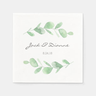 Serviettes Jetables Mariage personnalisé Eucalyptus Napkin