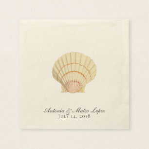 Serviettes Jetables Mariage simple coquille vintage