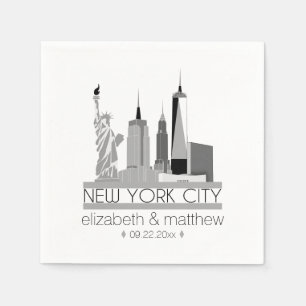 Serviettes Jetables Mariage Skyline de New York
